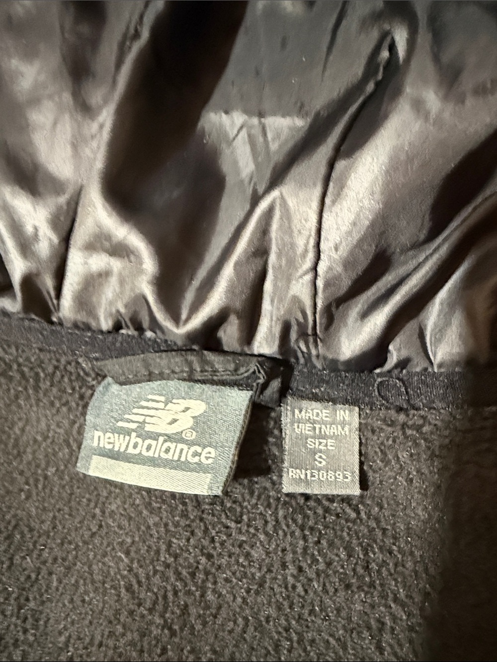 New Balance Black Quilted Hybrid Running Jacket with Hood Small - Picture 12 of 13